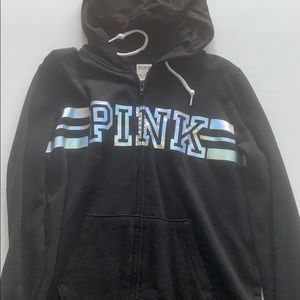 PINK hooded zip up sweatshirt